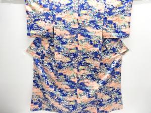 御所車に松竹梅模様小紋着物